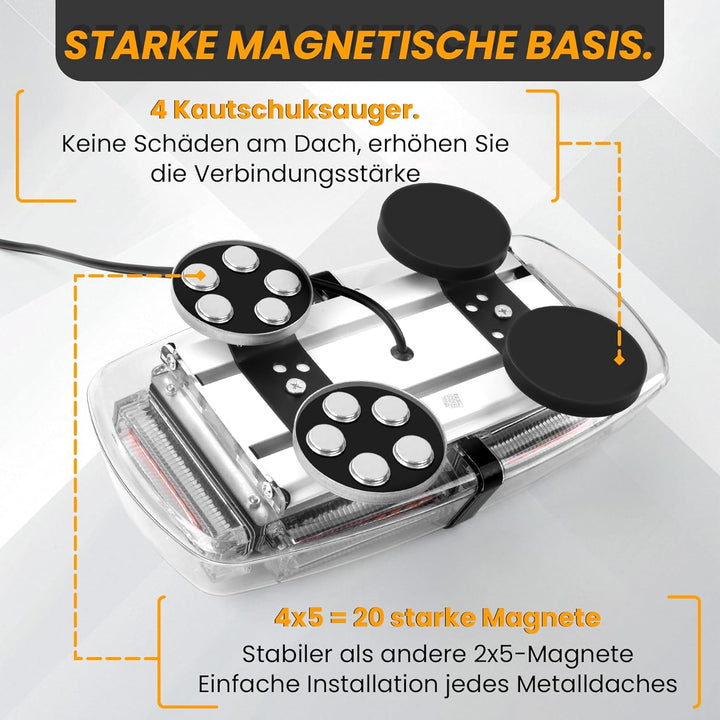 ROUTEKING 54 LED Warnleuchte - 12/24V Rundumkennleuchte Warnlicht Warnblinkleuchte Blitzlicht Auto L