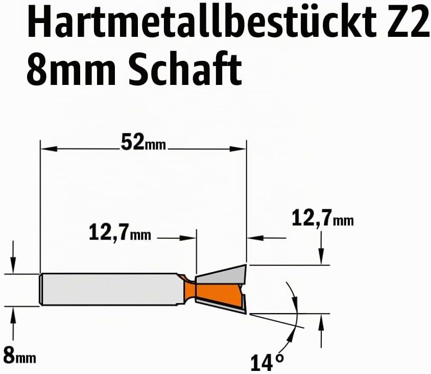 Cmt 918.127.11 – FRESA X Stück 14 gr. HW S = 8 D = 12.7 x 12.7 x
