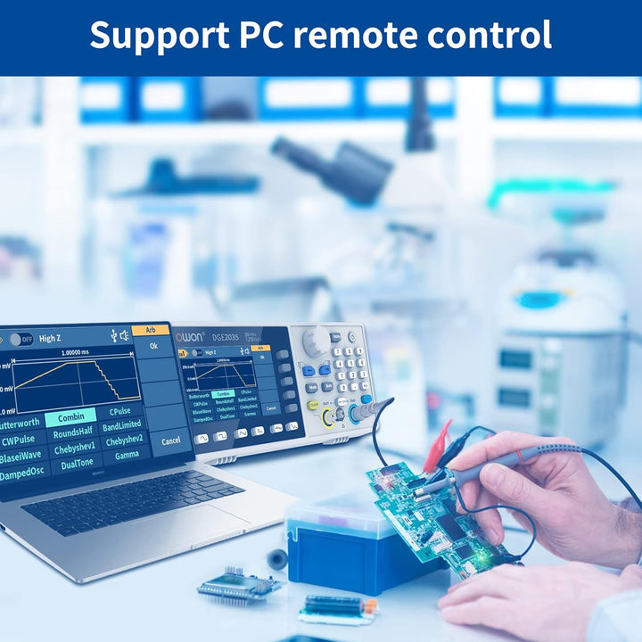OWON DGE2035 Dual Channels 35 MHz Funktionsgenerator, 3,6 Zoll LCD-Display, tragbarer willkürlicher