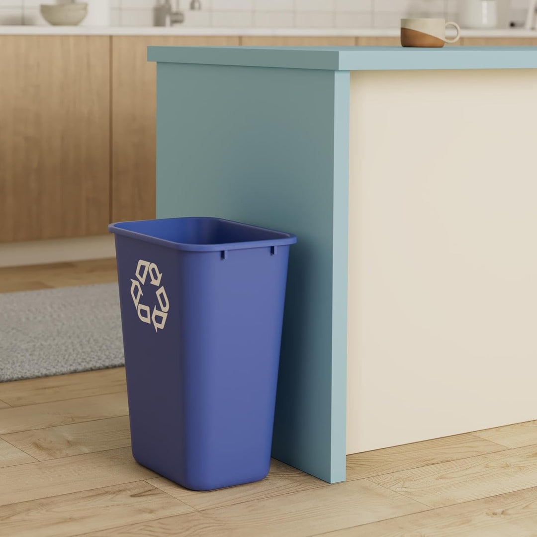 Rubbermaid Commercial Products FG295773BLUE Recyclingbehälter neben Schreibtisch, gross, 39,03 L, Bl