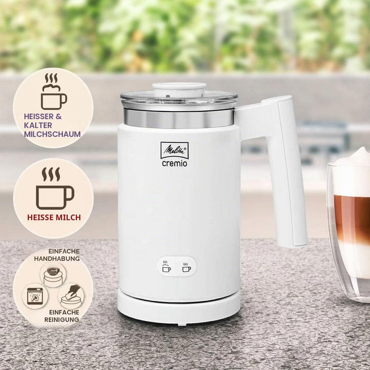 Melitta CREMIO 1014-01 Milchschäumer | Für kalte und warme Milch | Antihaftbeschichteter Behälter |