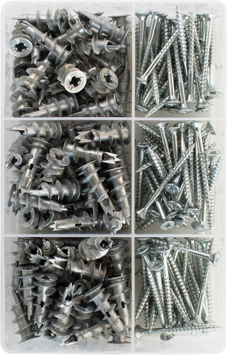 TOX Indoor Box Sortiment Gipskartondübel Spiral Plus 37-4 + Schraube, Dübellänge 32 mm, Dübelsortime