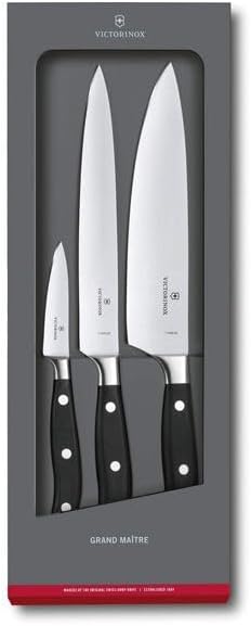 Victorinox Grand Maître, Profi Koch-Set, 3-teilig, gerader Schliff, Extra Scharf, Robuster Kunststof
