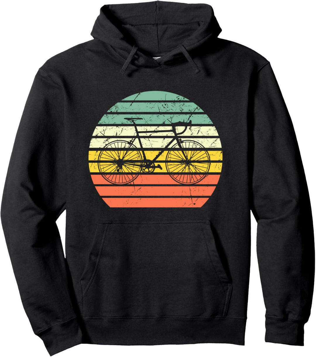 Rennrad Radfahren Vintage Retro Sonnenuntergang Pullover Hoodie