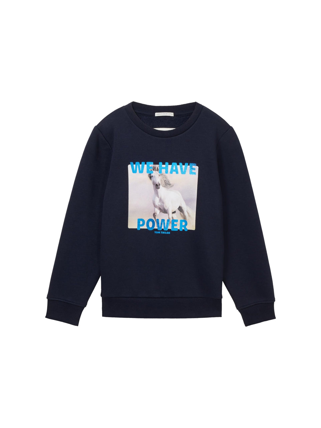 TOM TAILOR Mädchen Sweatshirt mit Pferde-Print 92-98 10668 - Sky Captain Blue, 92-98 10668 - Sky Cap
