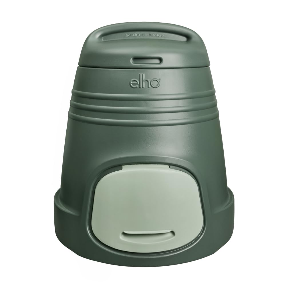 Elho Green Basics Komposter 200L - Komposter Garten - 100% Recyceltem Plastik - Ø L 66.6 x B 65.0 x