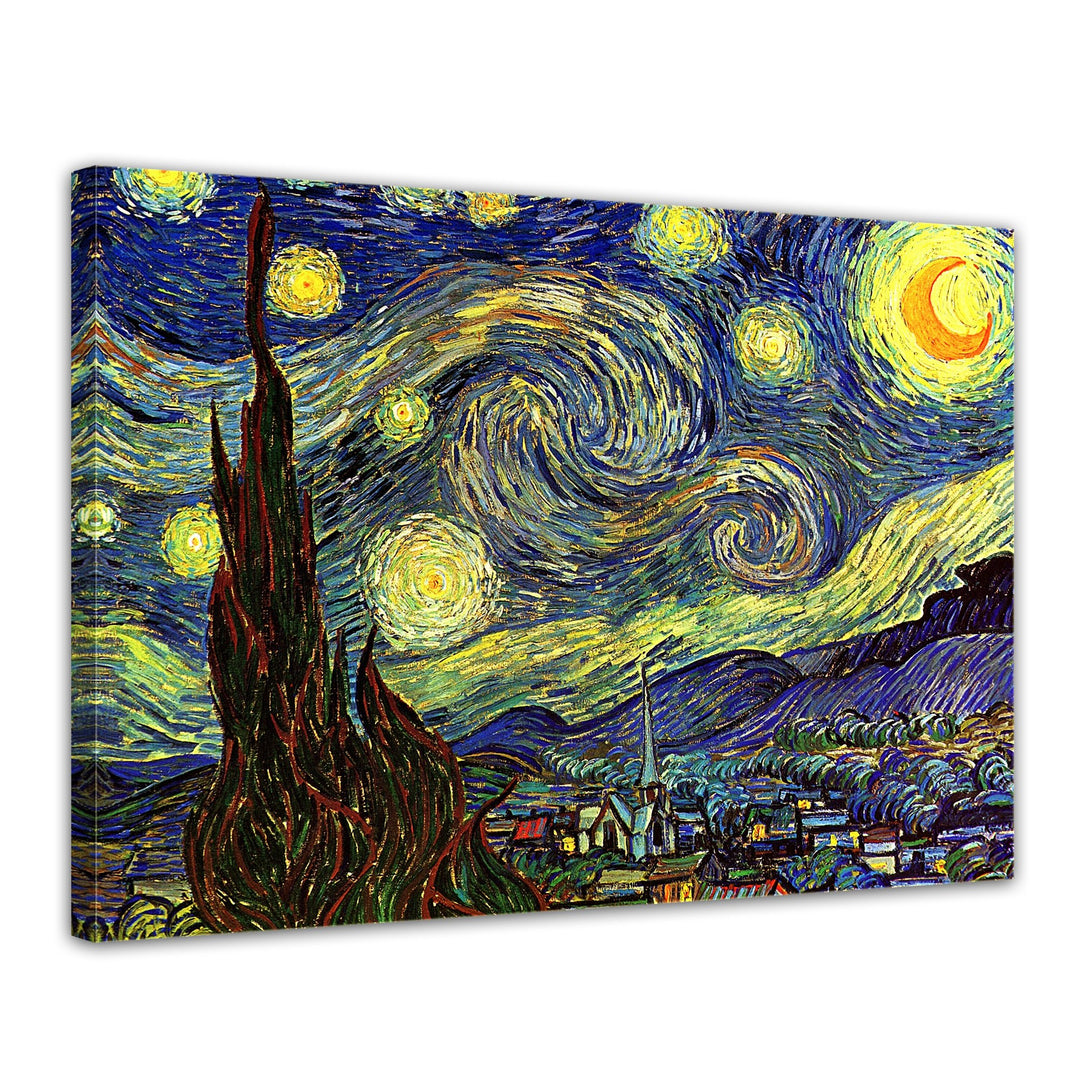 Bilderdepot24 Bild auf Leinwand | Vincent van Gogh - Sternennacht in 60x50 cm als Wandbild | Wand-de
