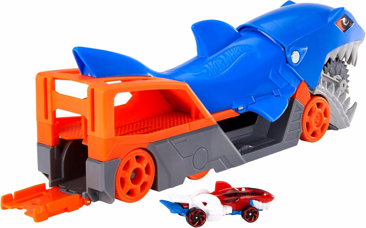 Hot Wheels GVG36 - Hungriger Hai-Transporter-Spielset mit 1 Fahrzeug im Massstab 1:64, Spielzeug Aut