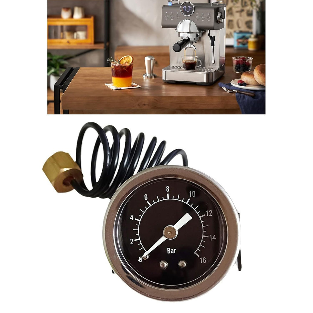 Einfache Installation, 16 Bar, Espresso-Manometer, Metalltextur, Küchengerät, Teil für Langlebigkeit