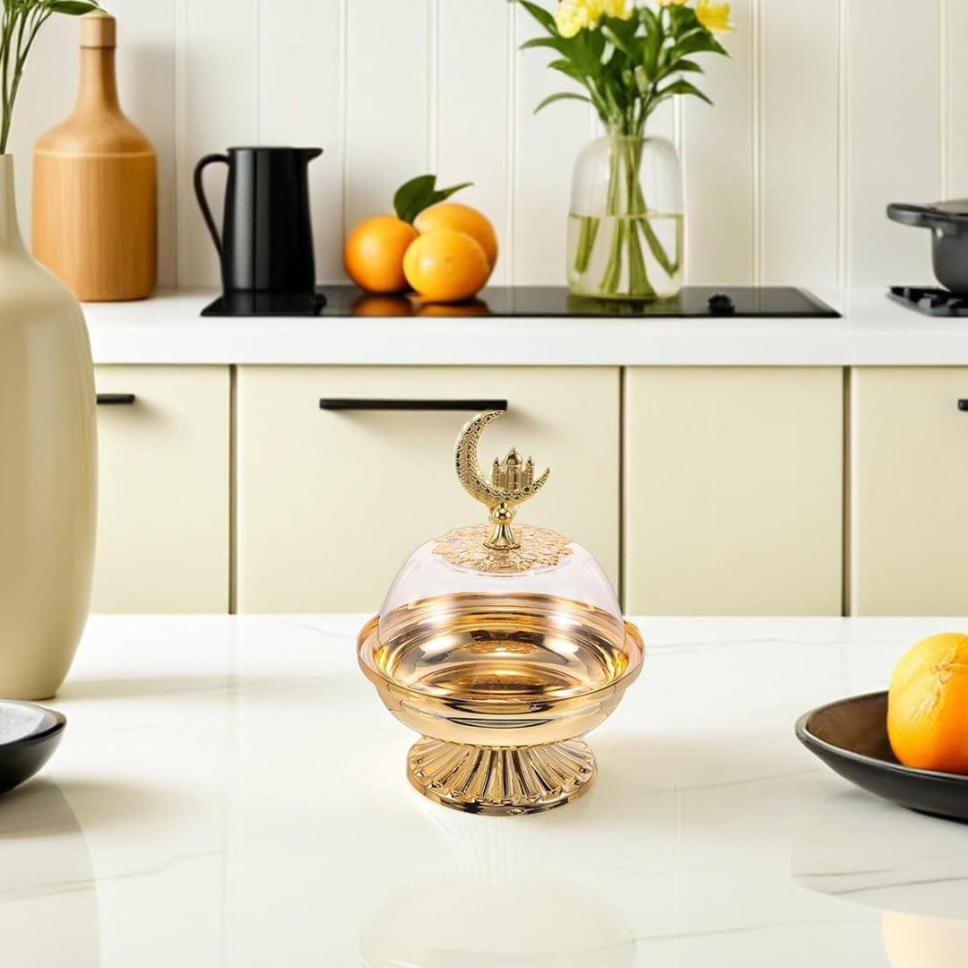 DOITOOL Eid Serving Tray mit Deckel Middle East Obstplatte Wiederverwendbarer Snack-teller für Datte