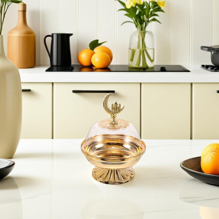 DOITOOL Eid Serving Tray mit Deckel Middle East Obstplatte Wiederverwendbarer Snack-teller für Datte