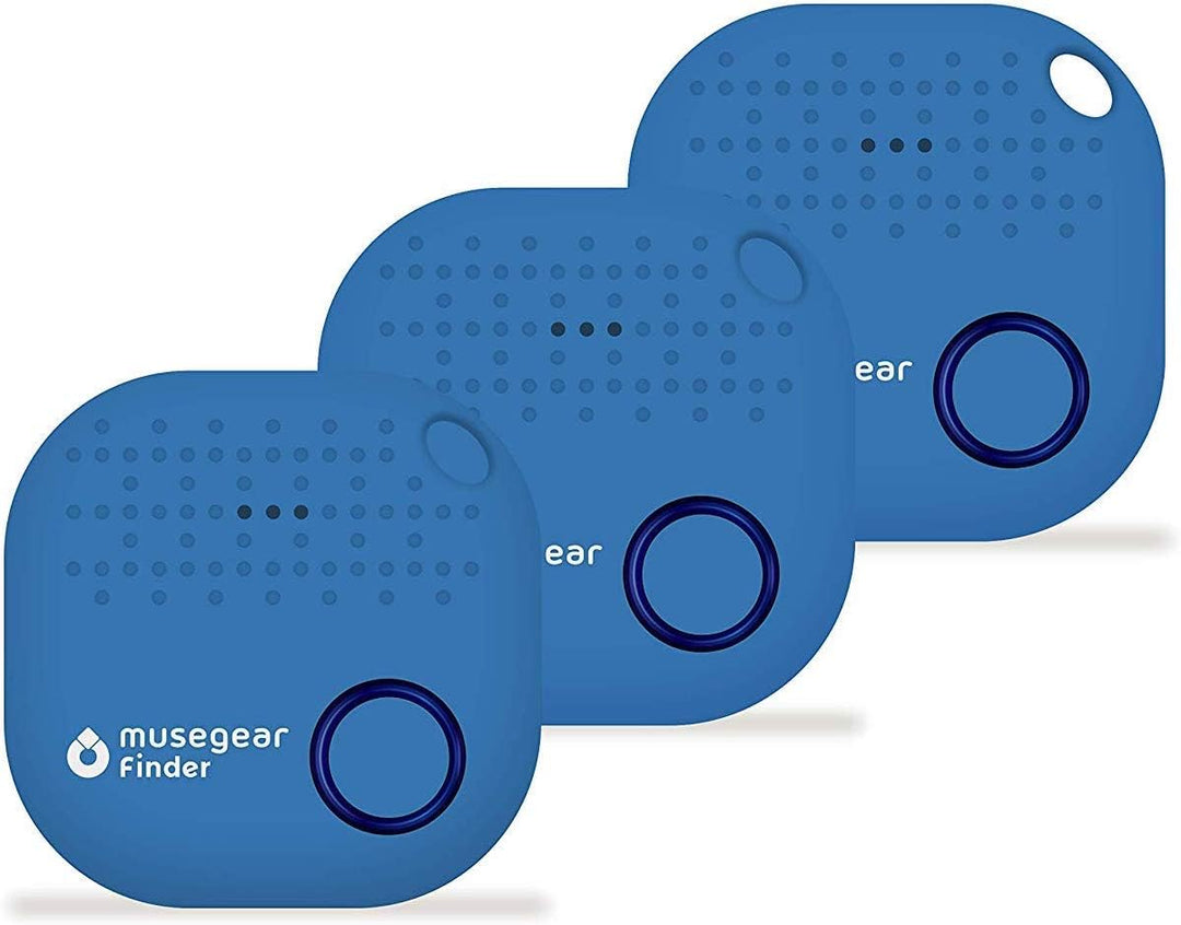 musegear Schlüsselfinder mit Bluetooth App aus Deutschland I Maximaler Datenschutz I hellblau 3er Pa