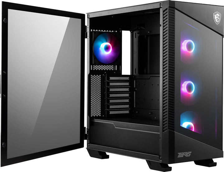 MSI MPG VELOX 100R Mid-Tower PC-Gehäuse, geeignet für E-ATX Mainboards, Front aus gehärtetem Glas, 4