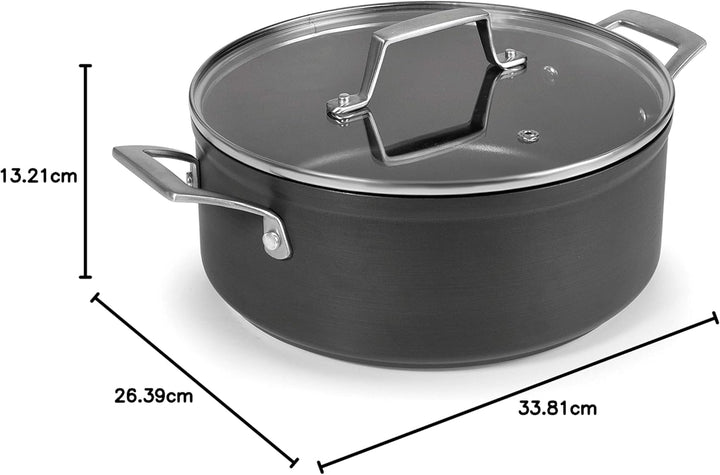 Lacor Anodized Kochtopf mit Deckel, eloxiertes Aluminium 24 cm, 24 cm