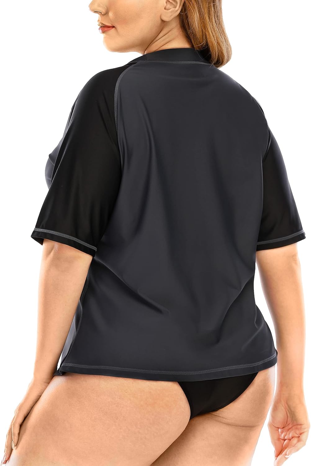 Halcurt UV Shirt Damen Übergrösse Rash Guard Kurzarm UPF 50+ Badeshirt UV Schutz Schwimmshirt Schnel