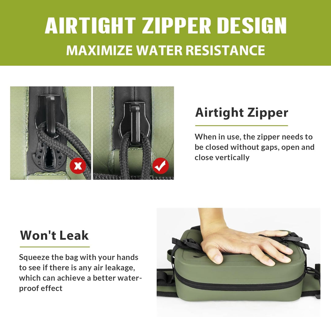 THKFISH Angeltasche Wasserdicht Hüfttasche IPX8, Bauchtasche Wasserdicht mit Luftdichtem Reissversch