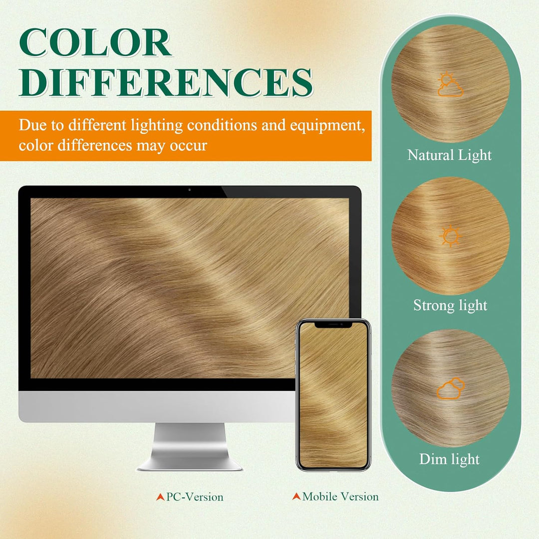 Easyouth Tape in Extensions Echthaar Tape in Extensions Goldbraun Mix Dunkelgolden Blond Tape in Ext