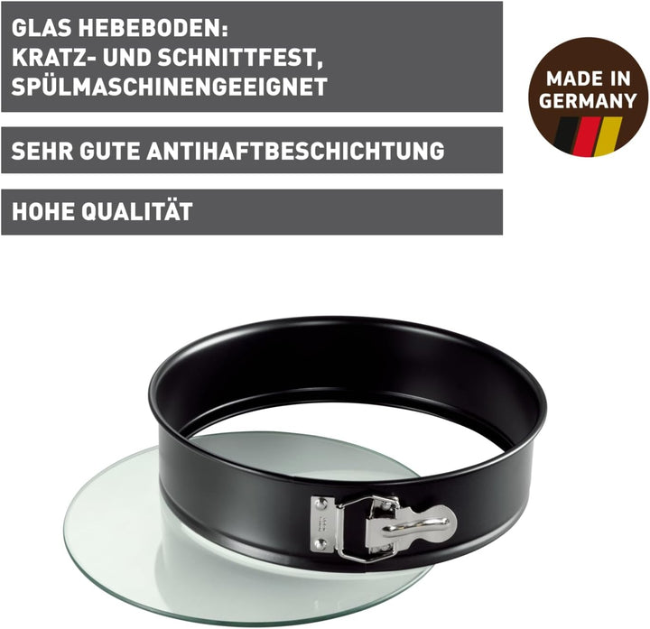 Original Kaiser Inspiration Springform mit Glasboden 26 cm rund, Hebeboden, Backform Glasboden, schn