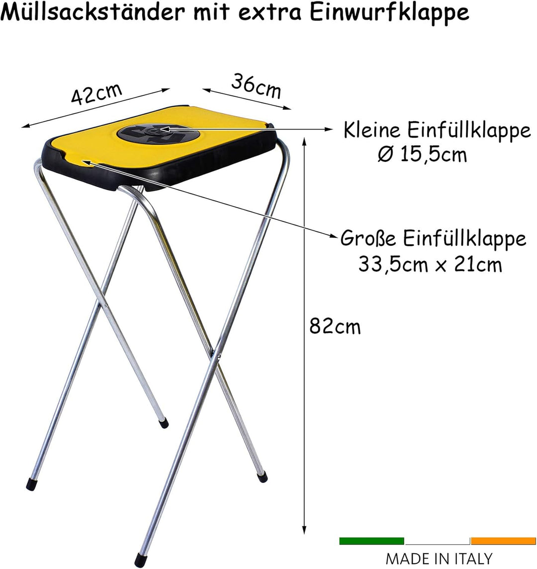 BigDean Müllsackständer SwingFix Gelb 1x 120L Blauer Gelber Sack Einer Mülleimer Müllbeutelständer M