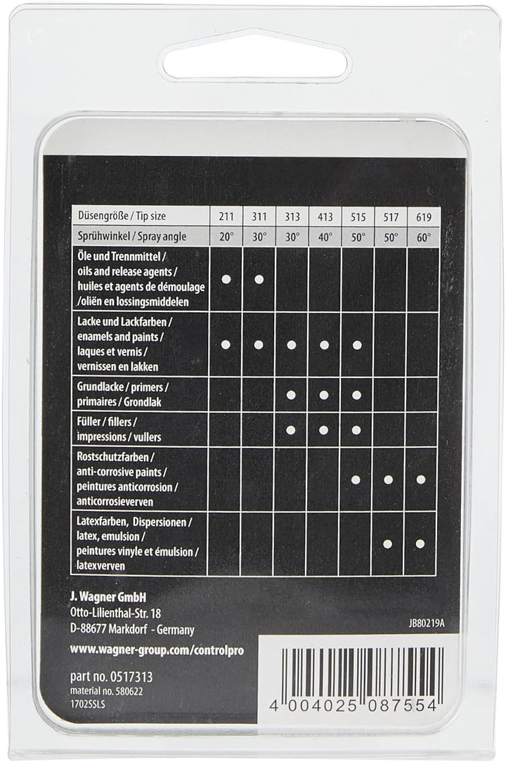 WAGNER Control Pro HEA Düse 313 für Control Pro Airless Farbsprühsysteme für Lasuren, Lackfarben, Öl