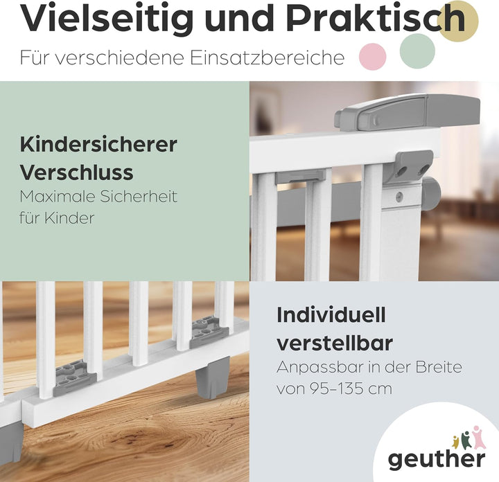 Geuther Treppenschutzgitter Plus - Absperrgitter zur Verhinderung von Stürzen von der Treppe -Verste
