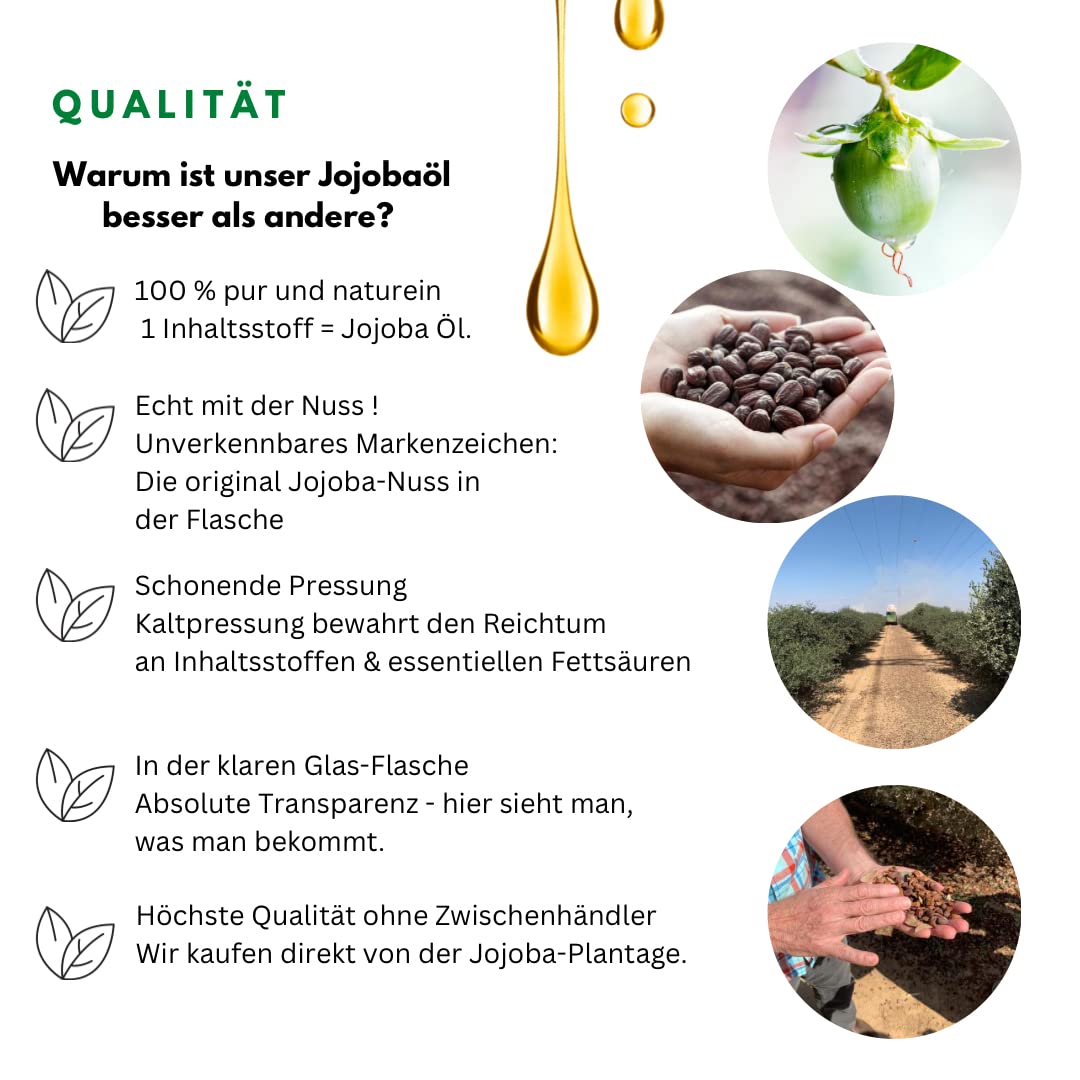 Wilco LA CURA Jojoba Öl - Feuchtigkeitsspendend für Körper und Gesicht - kalt gepresst - in umweltfr