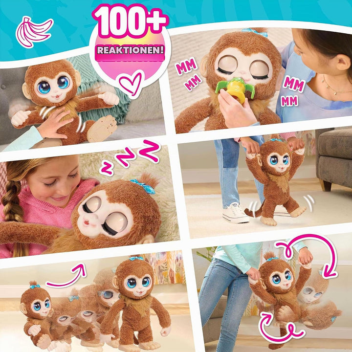 FurReal Peanut, das verspielte Äffchen, interaktives Spielzeug, 38 cm grosser Plüschaffe mit Soundef