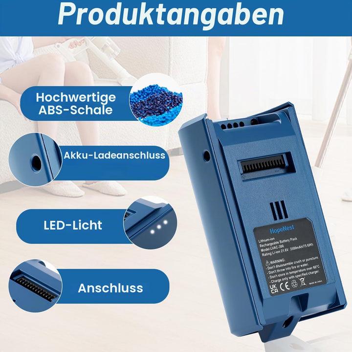 3500mAh Ersatzakku kompatibel mit LEVOIT LVAC-300 kabellosen Staubsauger