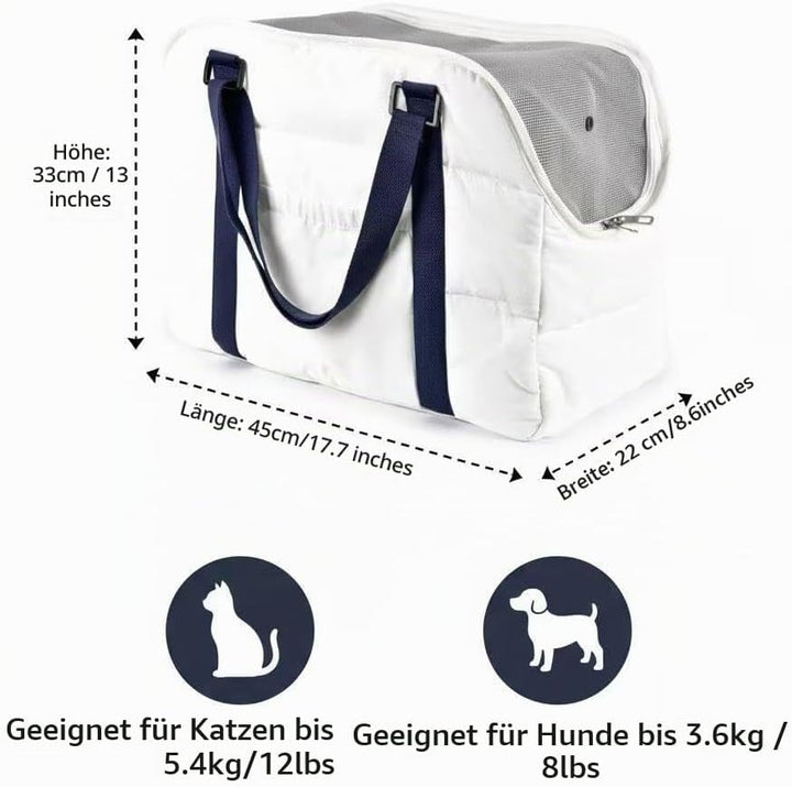Handtaschen für kleine Hunde, Hundetragetaschen mit sicherem Geschirrclip, gepolstertem Baumwollinne