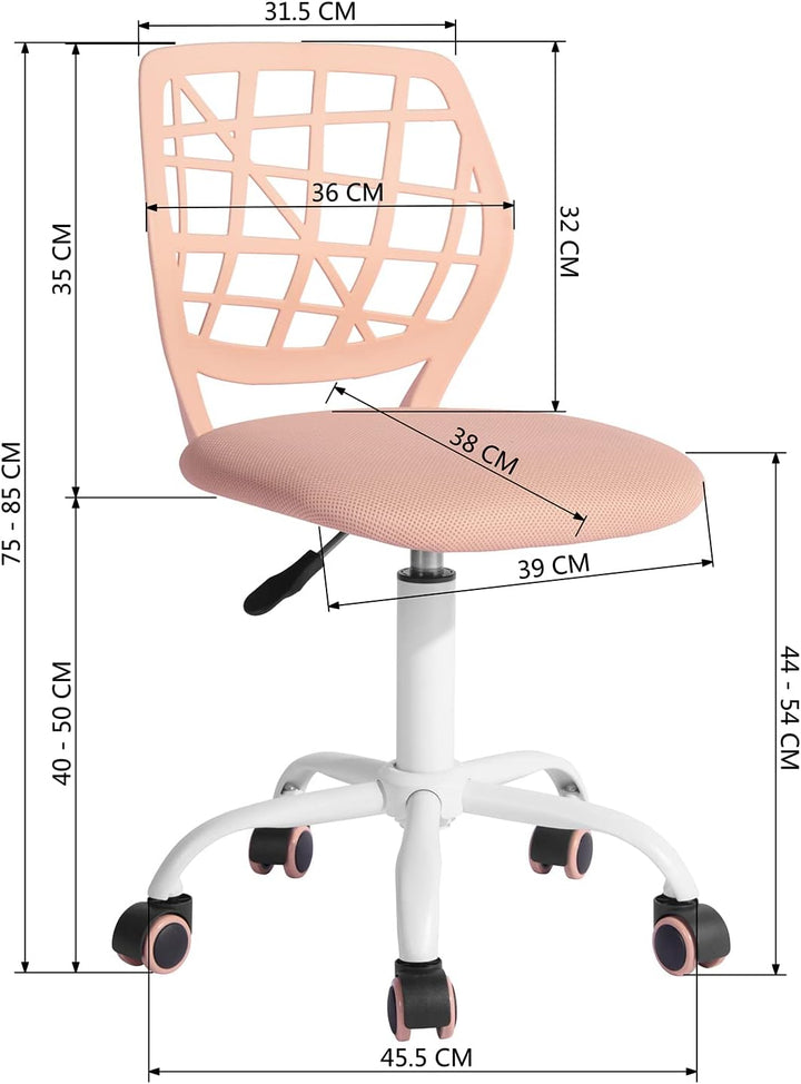 FurnitureR Home Office Stuhl, ergonomischer höhenverstellbarer Drehstuhl mit Rollen, moderner Comput