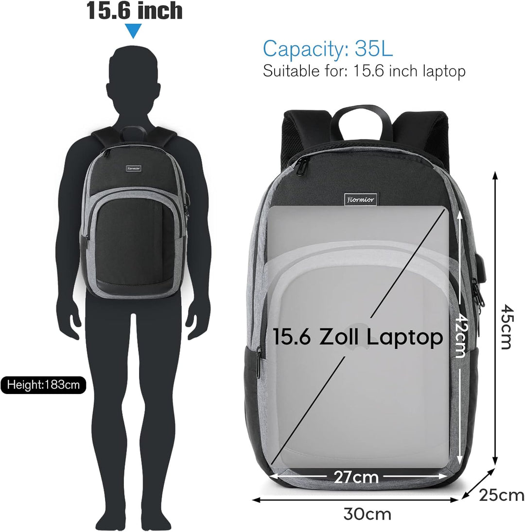 Schulrucksack Jungen Mädchen Teenager, Rucksack Herren Damen Daypacks für 15.6 Zoll Laptop Rucksack