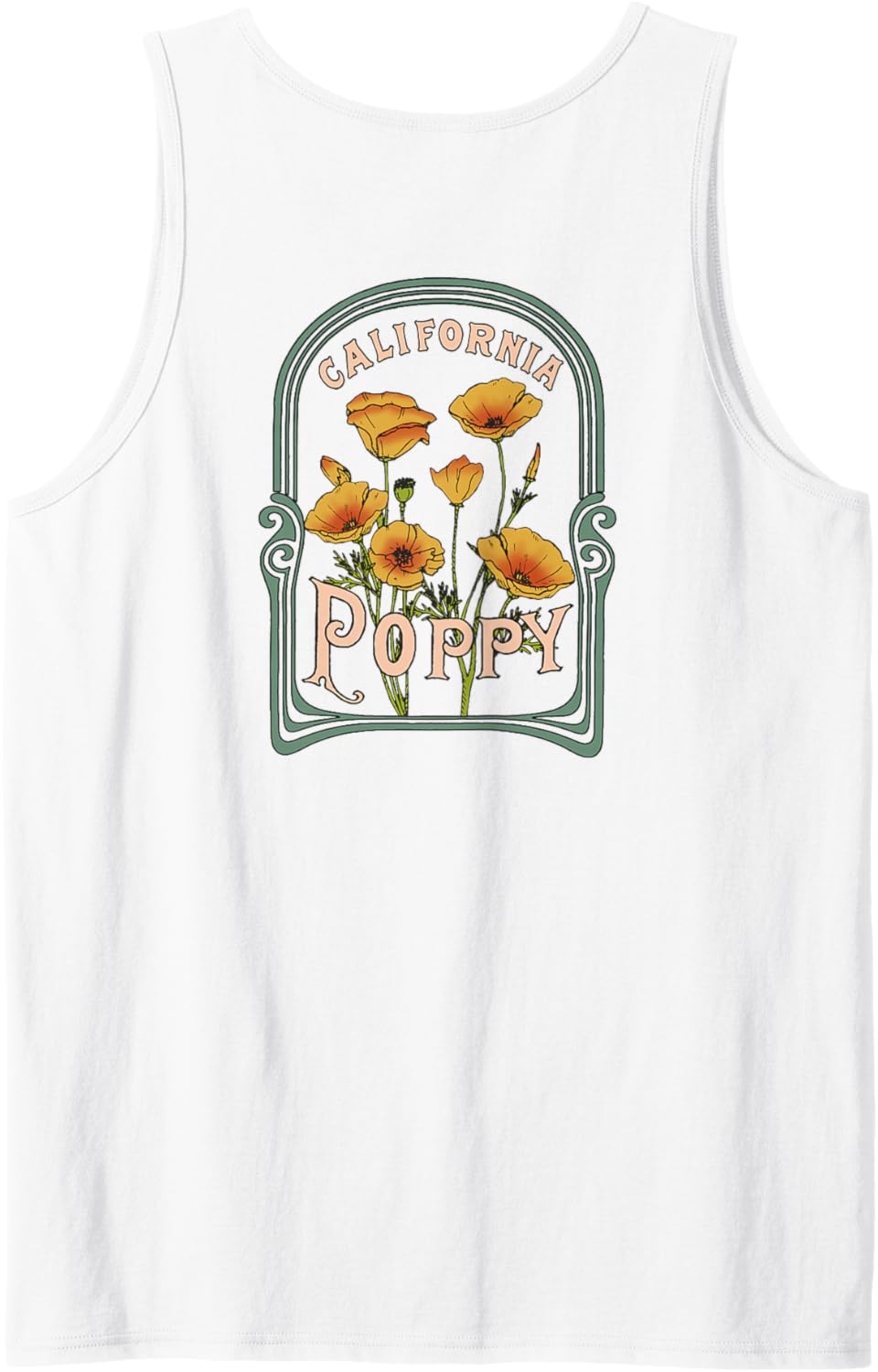 California Poppy Creative Outline and Picture Front & Back Tank Top