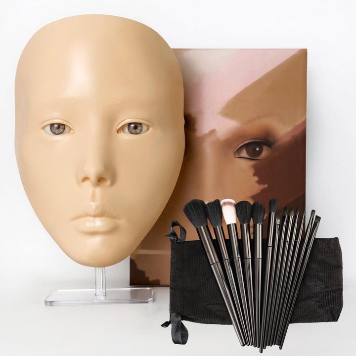 Make-up Trainieren Bausatz,silikon gesicht, Professionelle Mannequin Kopf Set, Wiederverwendbare Sil