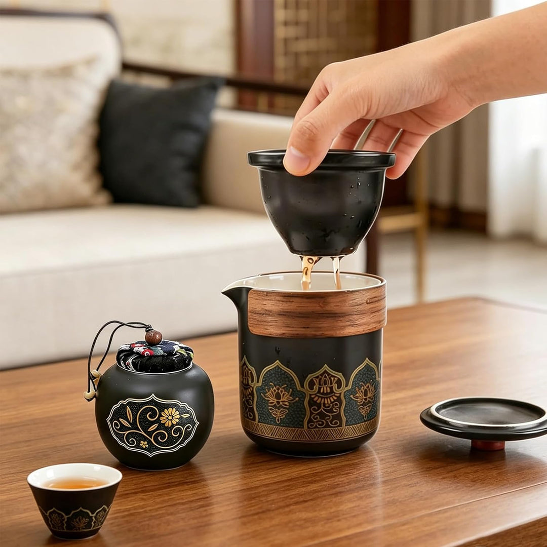 Japanisches Teeservice, 6 Stück Schönes Tea Set Porzellan Chinesische Teekanne Set, Gongfu Teeservic