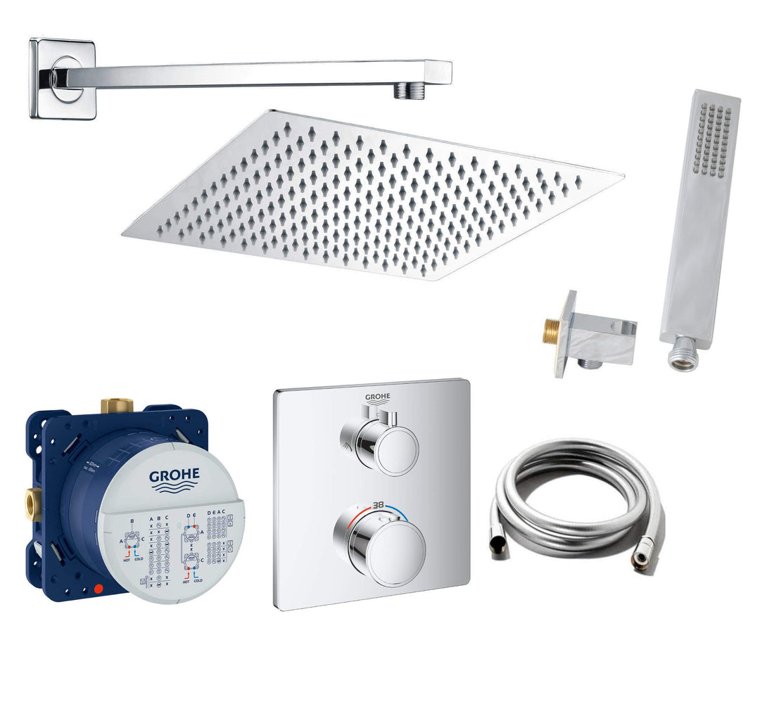vanvilla Duschsystem mit Unterputz Duscharmatur von Grohe Grohtherm 2-Wege Thermostat und vanvilla R