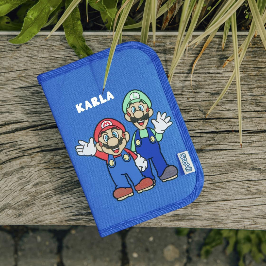 Undercover Federmappe Super Mario Jungen - Personalisiert mit Name - Gefüllte Federtasche mit Inhalt