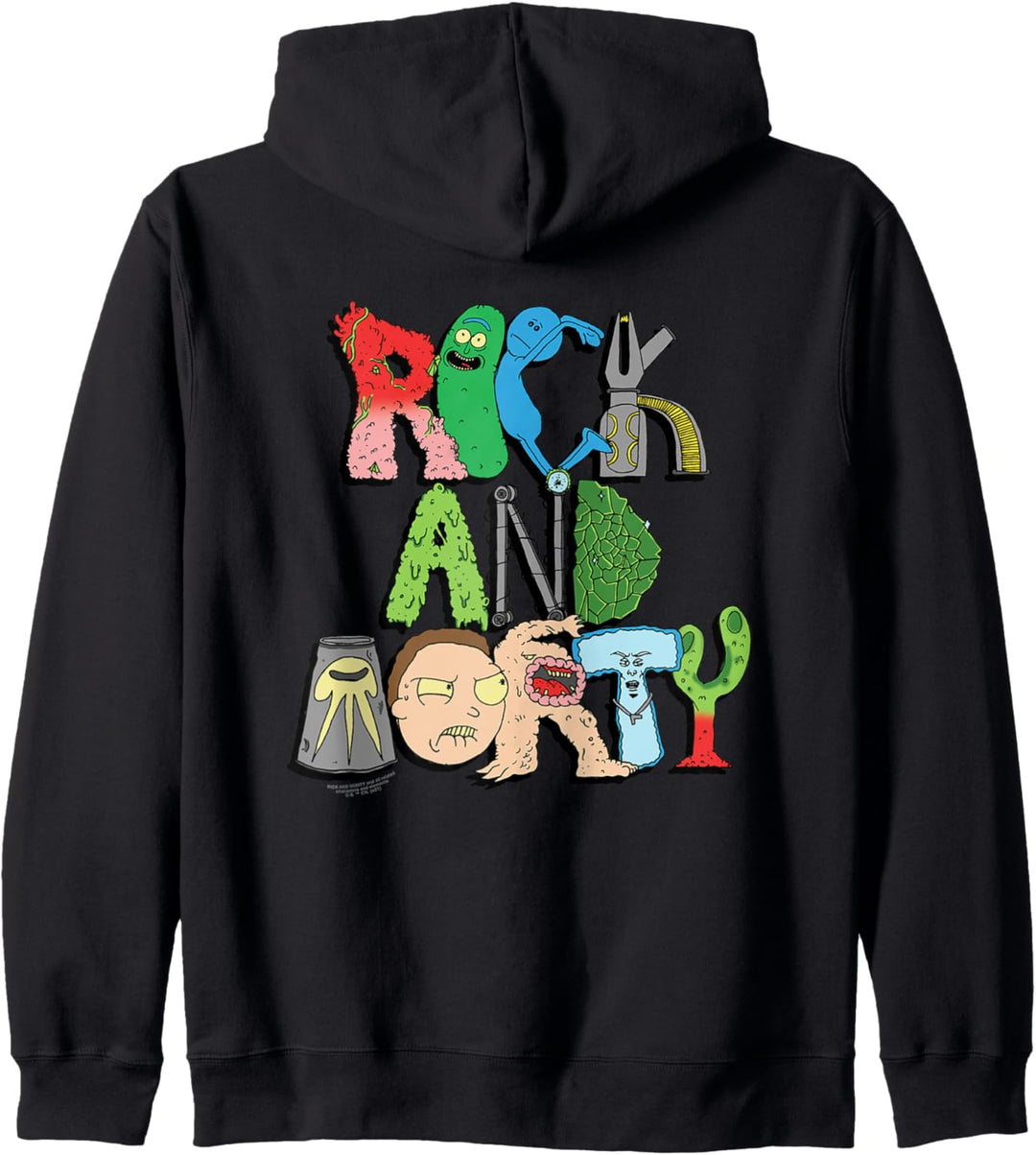 Rick and Morty Illustrated Logo Kapuzenjacke