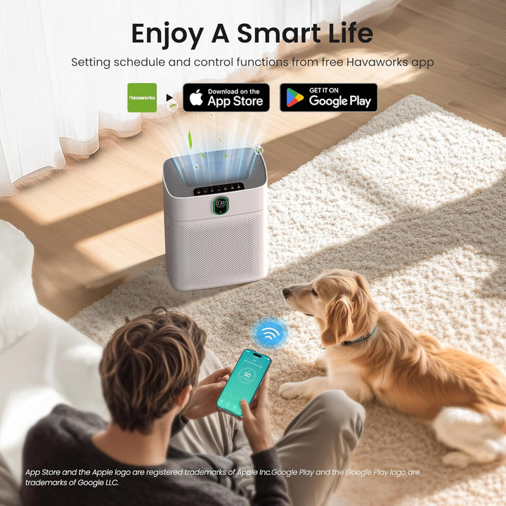 Luftreiniger für Allergiker, Air Purifier für Raucherzimmer, HEPA Filter Gegen Staub Pollen, CADR 30
