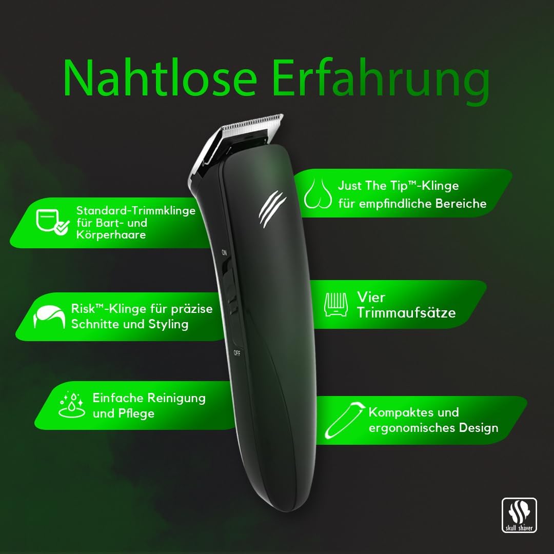 Skull Shaver - Baby Beast Trimmer 3SUM - Herrenpflege-Set - Mit 3 Klingen-Aufsätzen & Kompaktem Desi