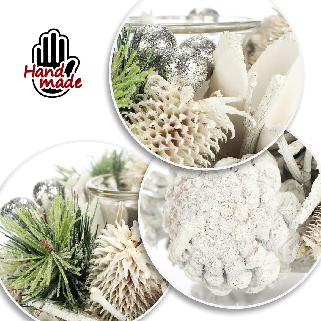 com-four® Teelichthalter - dekorativer Kerzenständer für Weihnachten und Herbst - Kerzenhalter mit n
