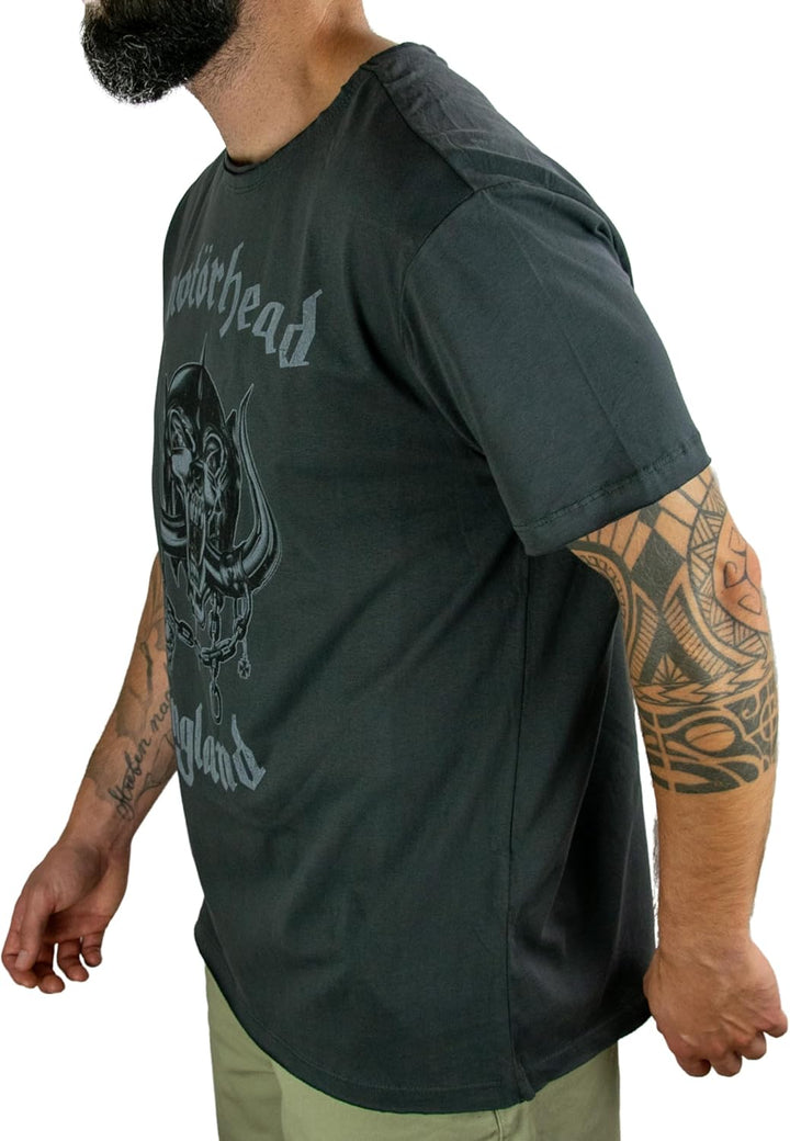 Amplified Herren Motorhead-England T-Shirt, Grau