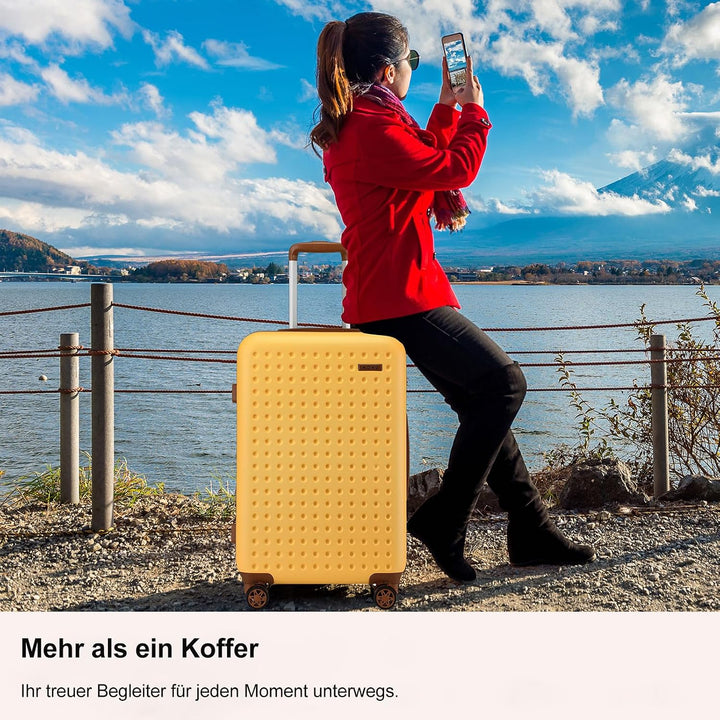 KONO Koffer Gross Reisekoffer 75 x 48 x 29 cm, Hartschalenkoffer aus ABS+PC mit TSA-Schloss, 4 Rolle