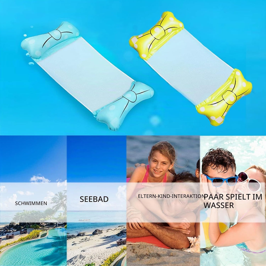 Aufblasbare Wasserhängematte, Wasserhängematte Luftmatratze Pool, 4 in1 Wasser Hängematte Loungesess