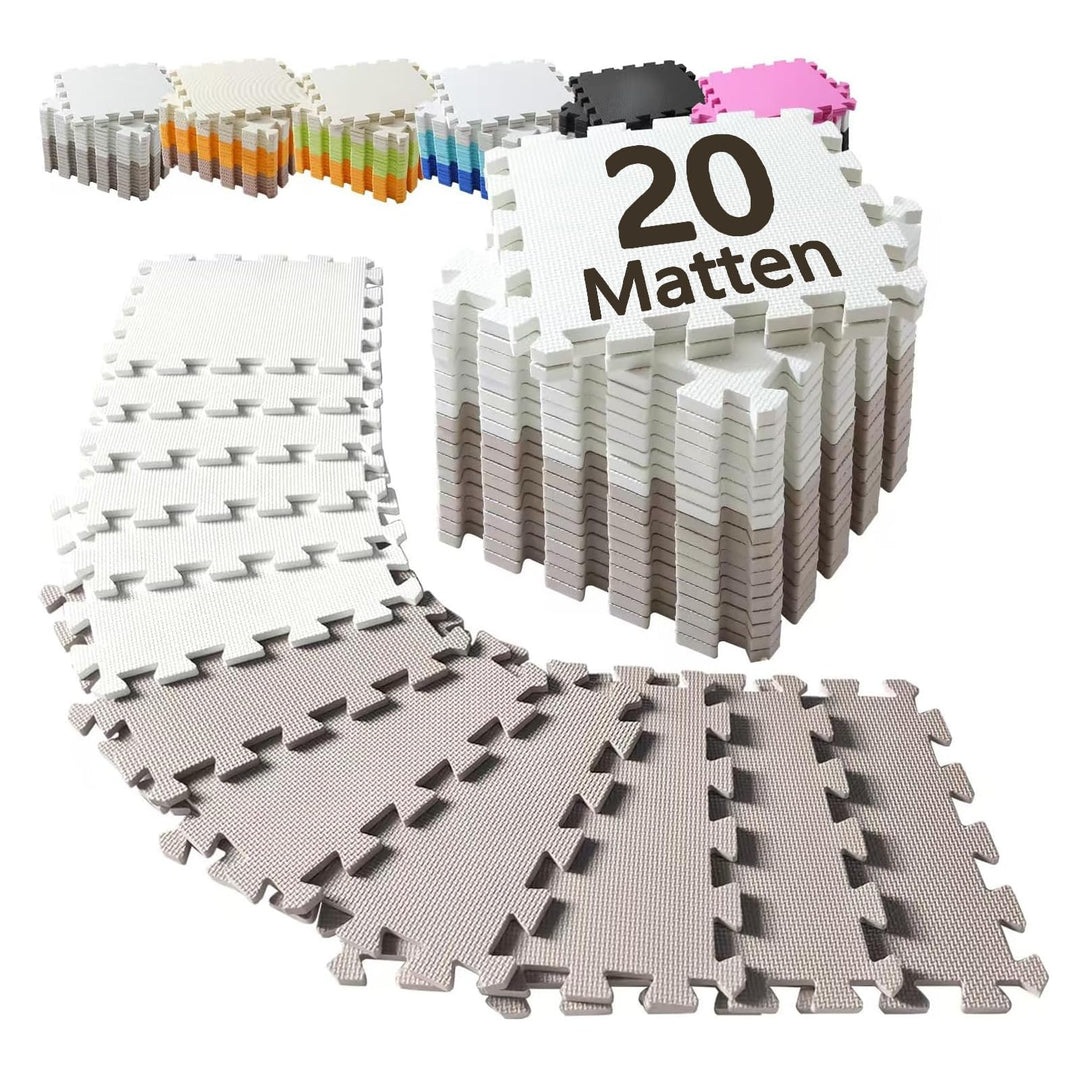 INTOMENG Puzzlematte für Baby & Kinder - Eva Schaumstoff Bodenschutzmatte, Abwaschbar, Weich und Umw