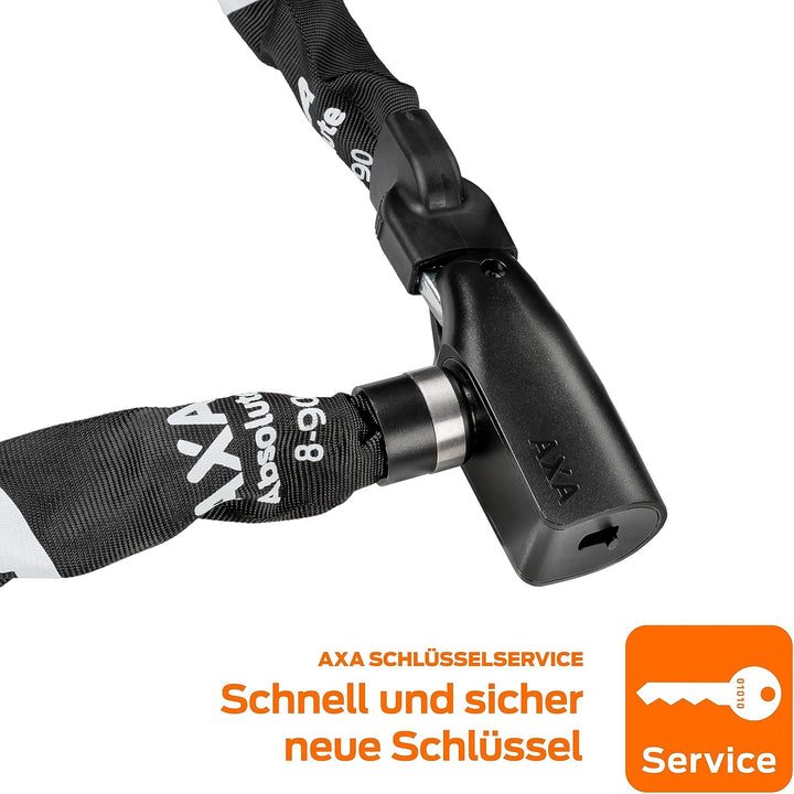 AXA Absolute 8-90 Kettenschloss – Länge 90 cm – Sicherheitsstufe 9 – Stahlglieder 8 mm – Hohe Sicher