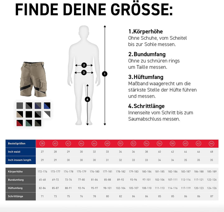 KÜBLER ACTIVIQ Arbeitsshorts beige, Grösse 66, Herren-Arbeitsshorts aus Mischgewebe, leichte Arbeits