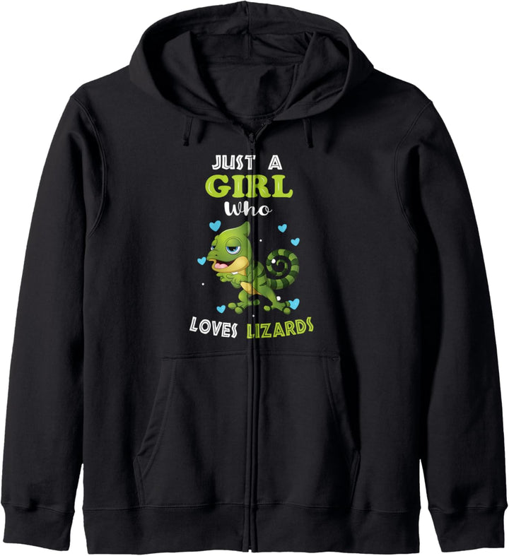 Just a Girl Who Loves Lizards - Funny Lizard Lover Girl Kapuzenjacke