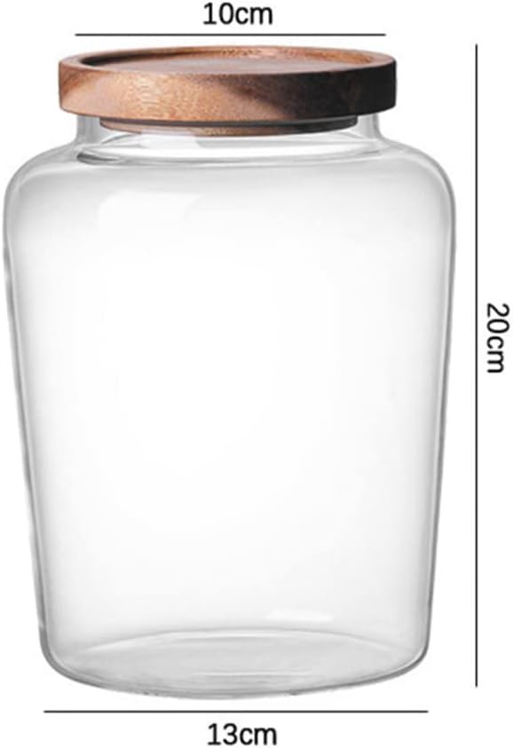 Cabilock Kornspeicher Glas Vorratsdose Vorratsgl? mit Holzdeckel Glasdose Teedose Gewürzdose Aufbewa