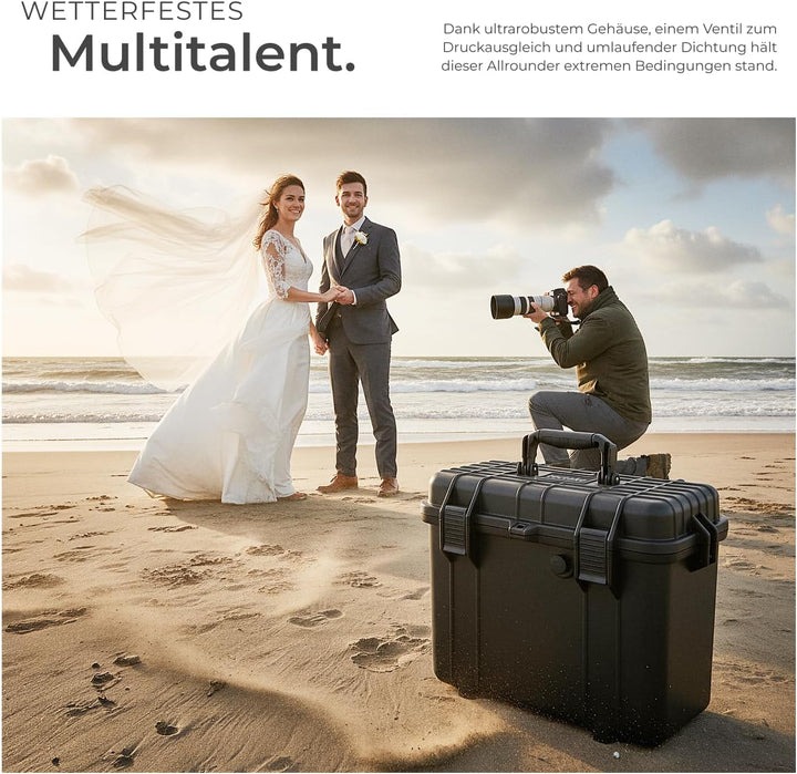 tectake® Universalkoffer, Fotokoffer, 41 x 22 x 34 cm, abschliessbare Box, Kunststoff Hardcase, stos