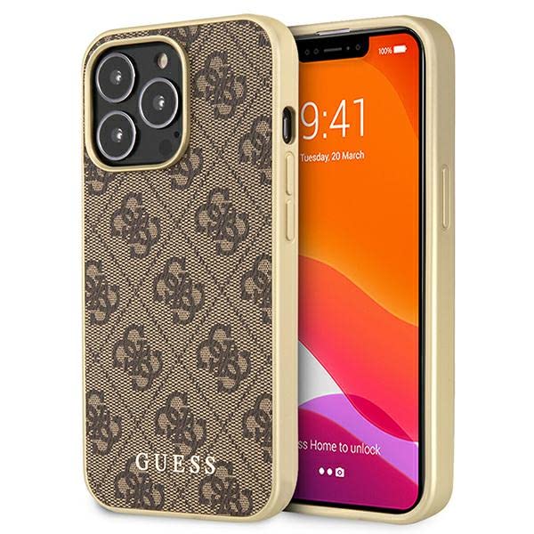 Guess GUHMP13LG4GB Hülle für iPhone 13 Pro / 13 6,1" braun 4G Collection Magsafe